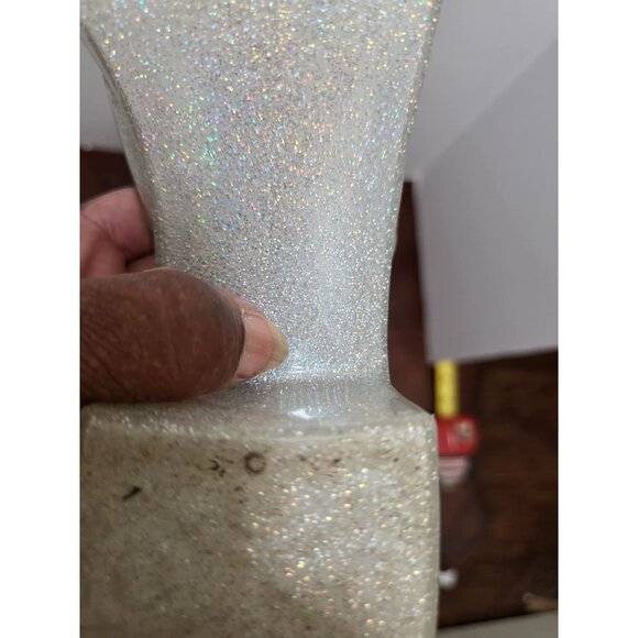 Jeffrey Campbell Women's Silver Glitter Slip-On Block Heel Sandals Cross-Strap S - Picture 8 of 10